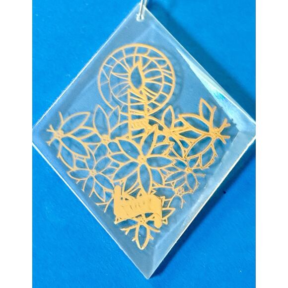 1997 Holiday Treasures Collectors’ Acrylic Lighted Candle Poinsettias Ornament - Picture 10 of 14